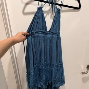 Blue Halter Dress